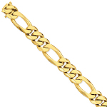 14K Gold Figaro Mens Chain Bracelet